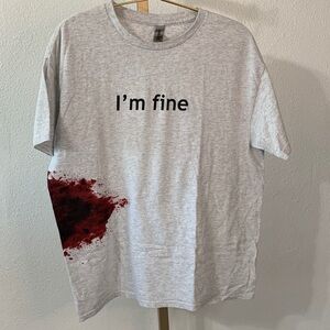 'I'm Fine'  graphic tee- grey- Men's T-Shirt- Large